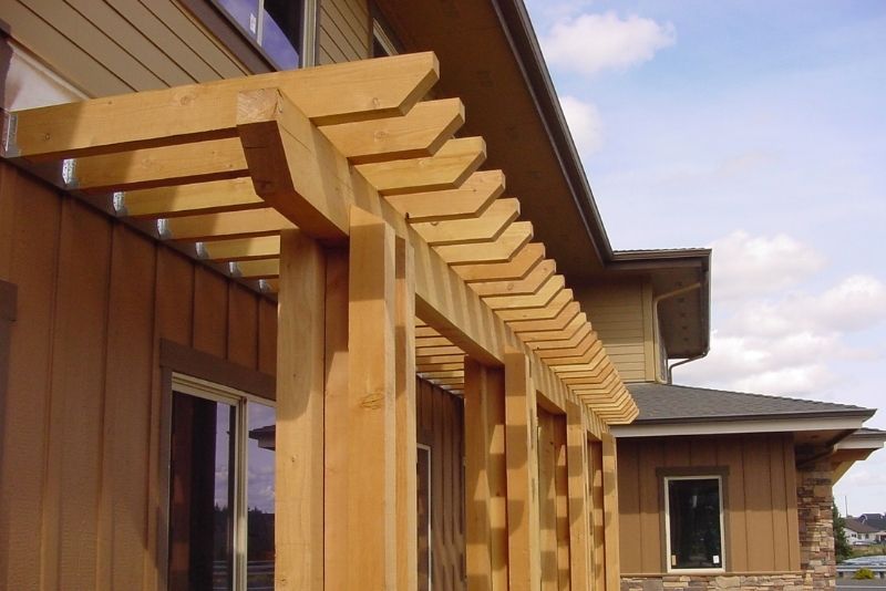 Custom-built timber pergola