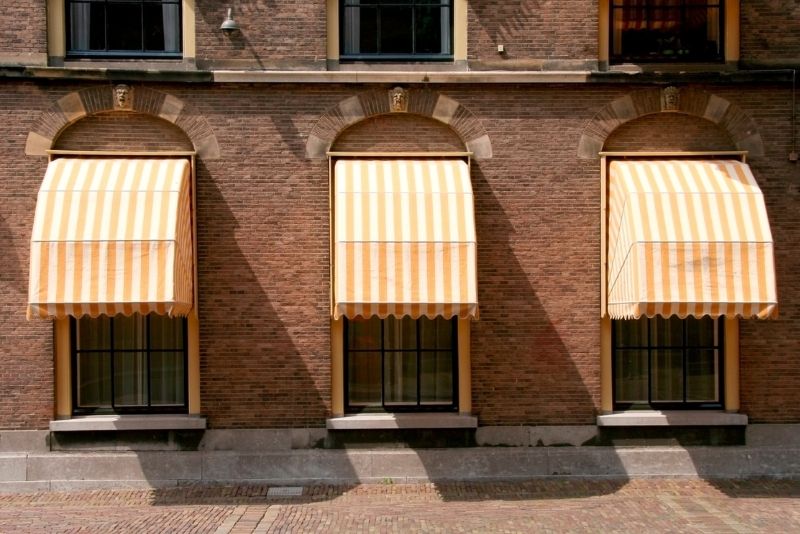 Stripped awnings on windows