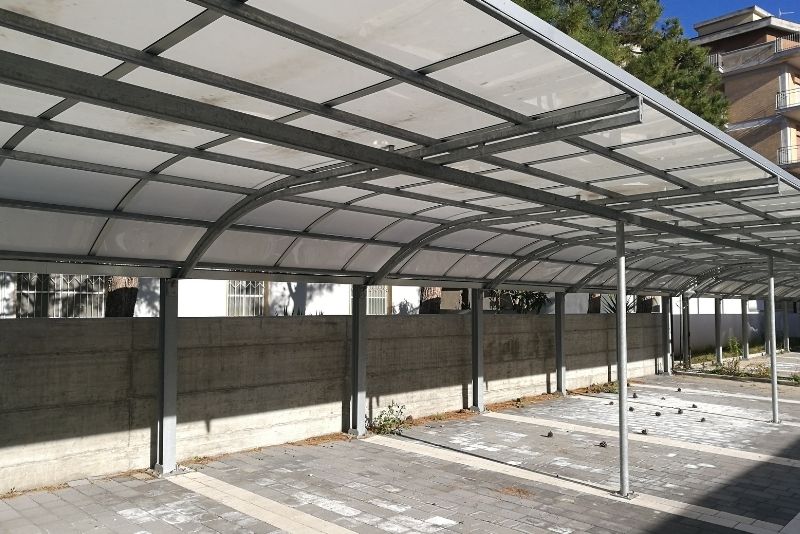 A commercial carport