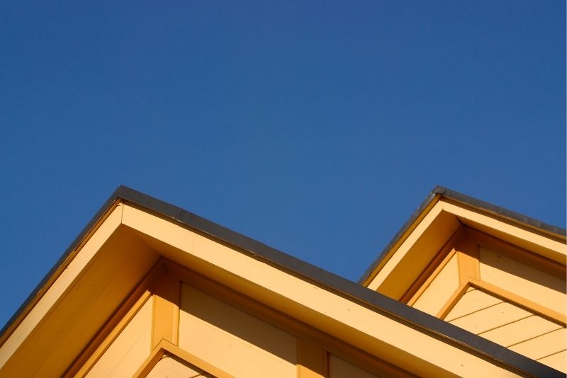 A boxed eave of a house