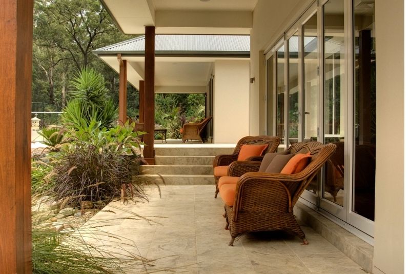 An open verandah with a sitting area